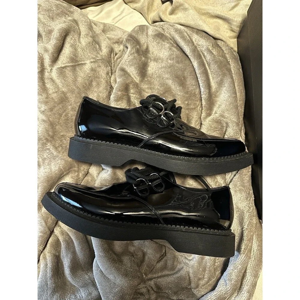 Saint Laurent Black Patent Leather Teddy Loafers Size 8m 41.5EU - Picture 2 of 7
